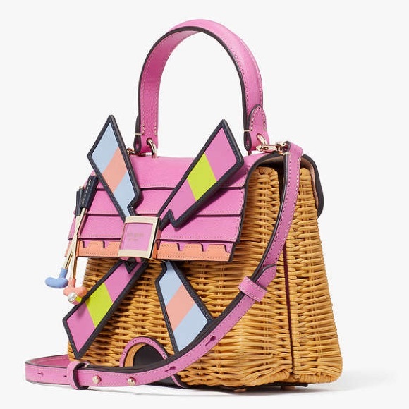 kate spade NWT! Tee Time Wicker 3D Windmill Top-handle Bag - Picture 4 of 12
